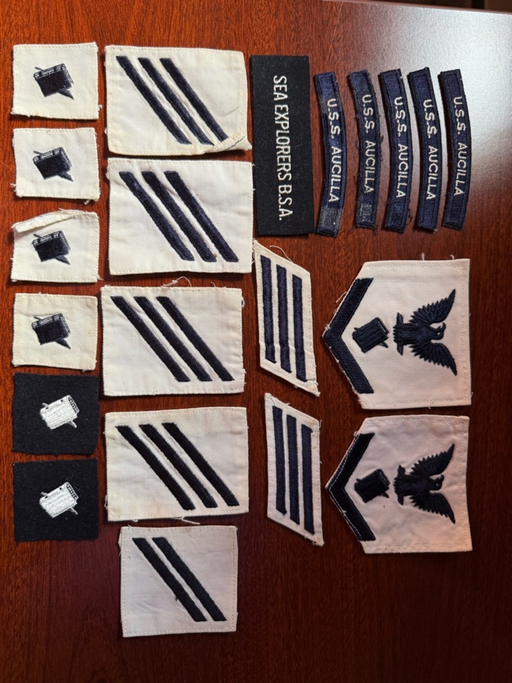 Vintage US Navy Patches USS Aucilla 1960s